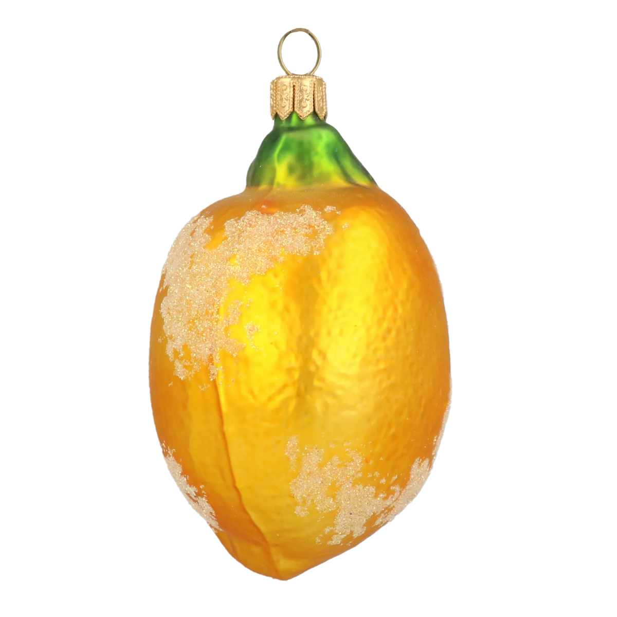 Frosted Amalfi Citron | Hand-Painted Glass Ornament | Blubom 2020-455