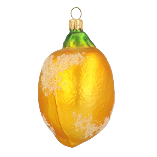 Frosted Amalfi Lemon Premium christmas glass ornament 2020-455