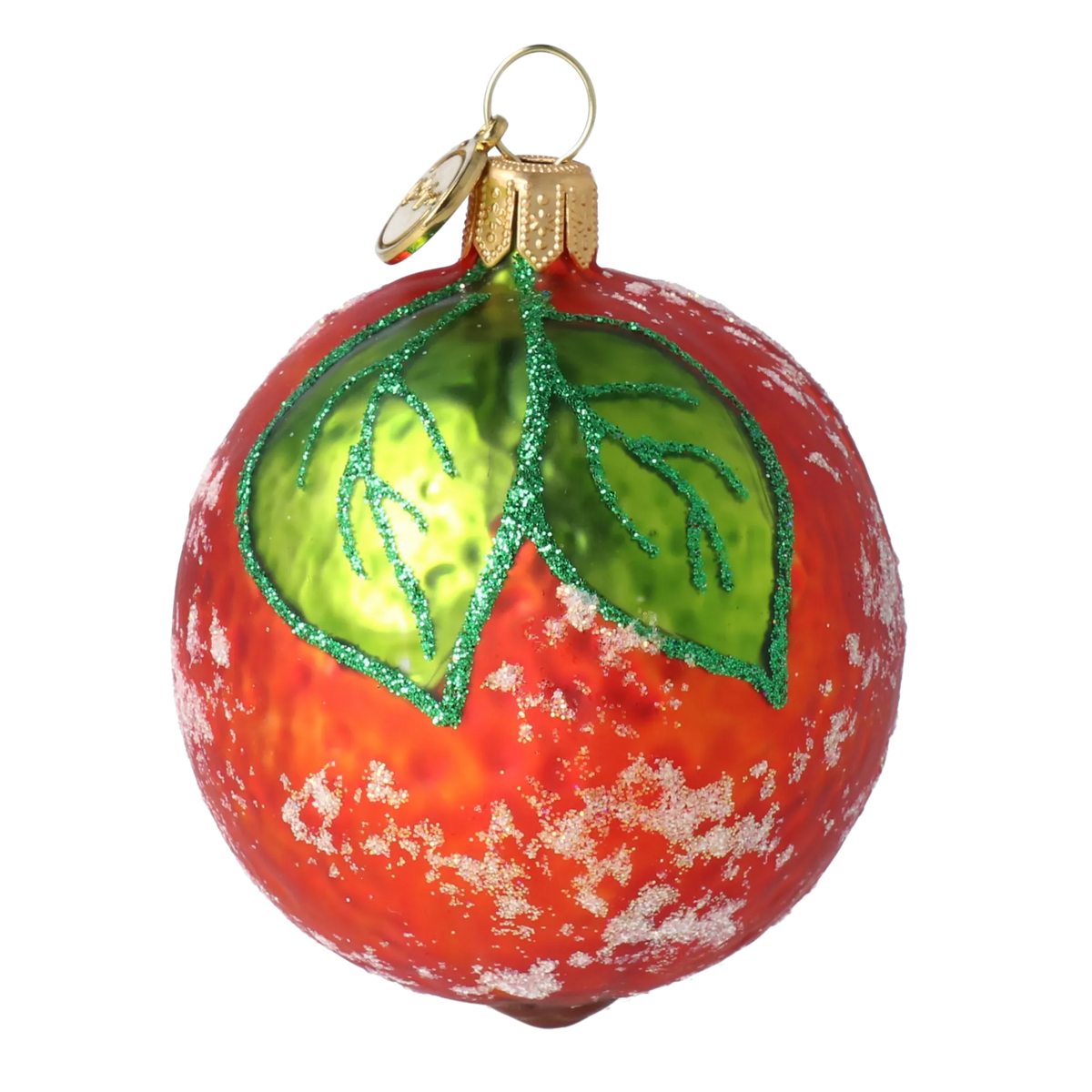 Glazed Saffron Sun | Hand-Painted Glass Ornament | Blubom 2020-457