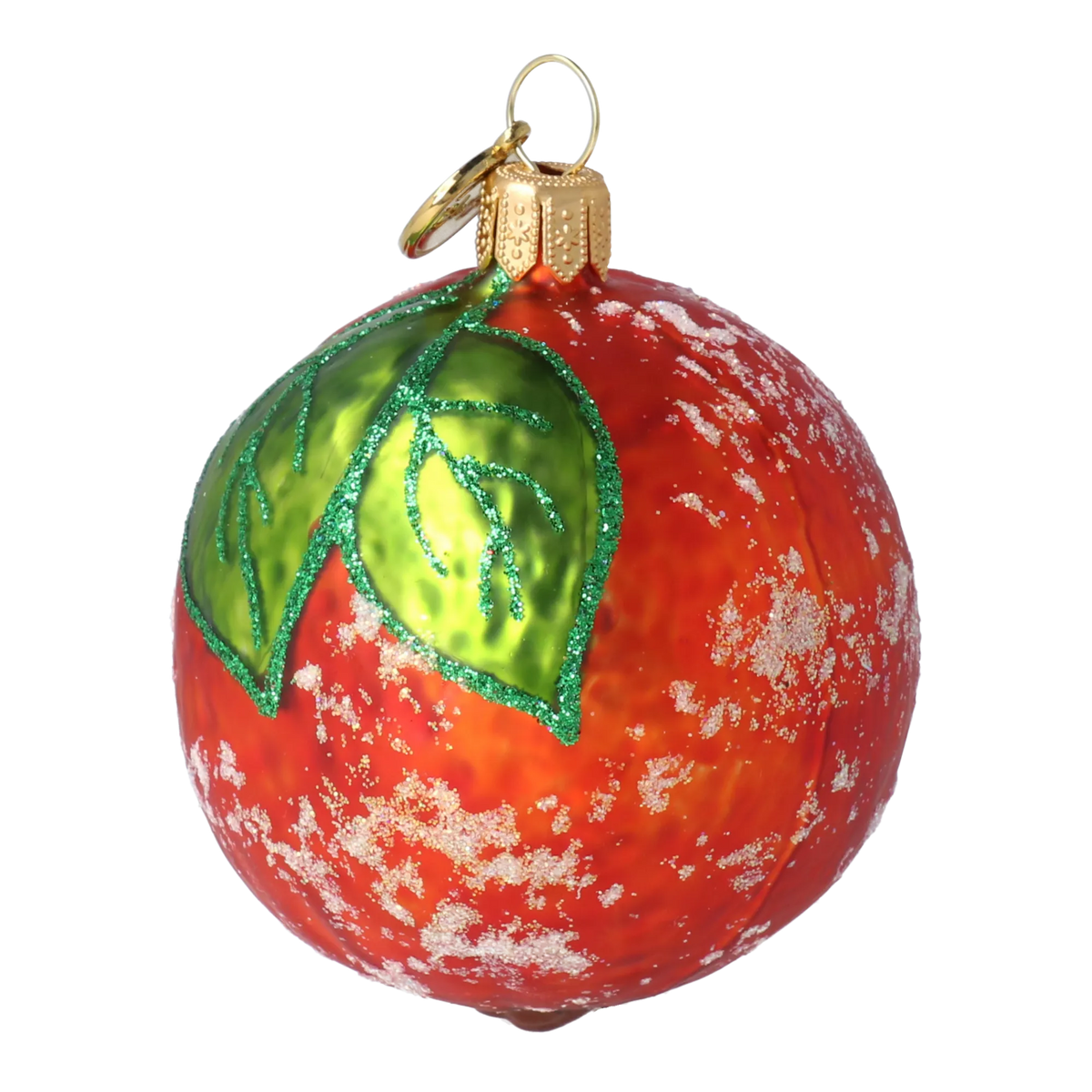Glazed Saffron Sun | Hand-Painted Glass Ornament | Blubom 2020-457