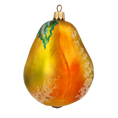 Load image into Gallery viewer, Gilded Amber Pear Premium christmas glass ornament 2020-458
