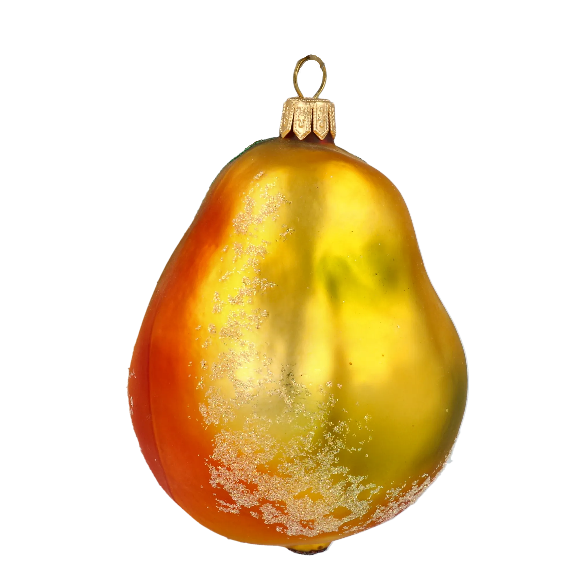 Gilded Amber Pear Premium christmas glass ornament 2020-458