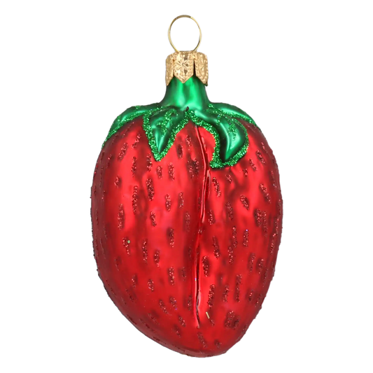 Truskawka Szklana Ozdoba