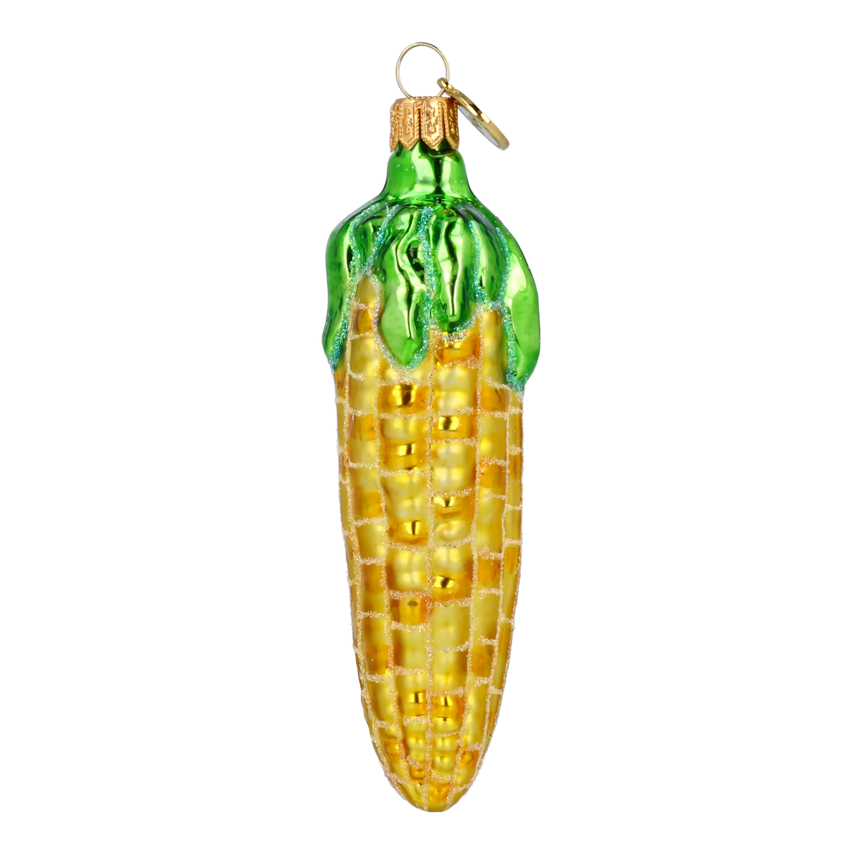 Amber Harvest Maize | Hand-Painted Glass Ornament | Blubom 2020-463