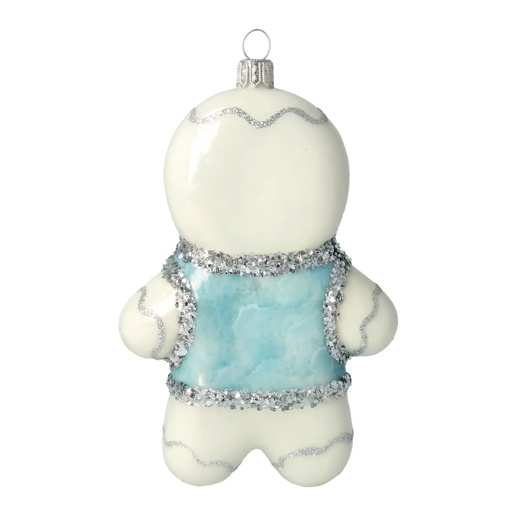 Pokryty białym lukrem Piernik Szklana Ozdoba