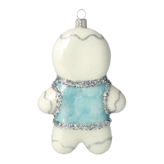 Pokryty białym lukrem Piernik Szklana Ozdoba