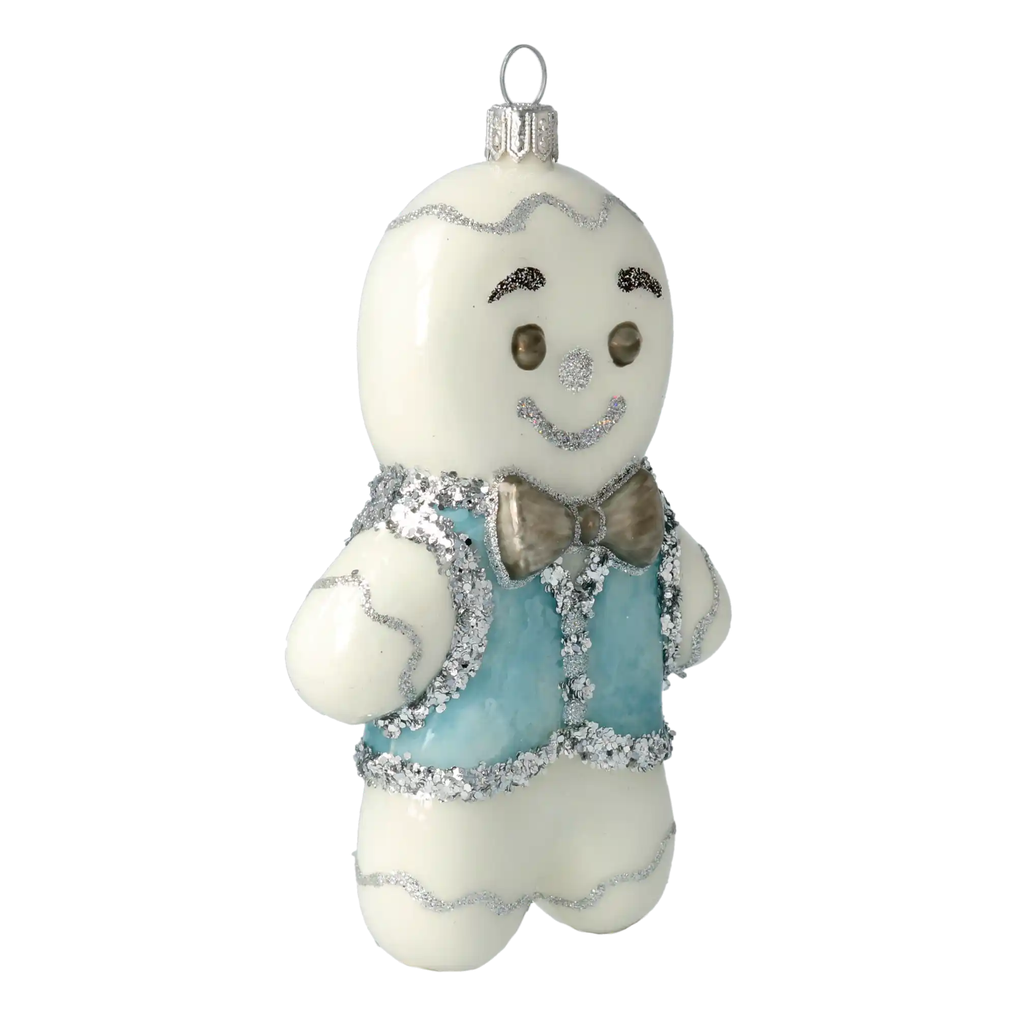 Pokryty białym lukrem Piernik Szklana Ozdoba