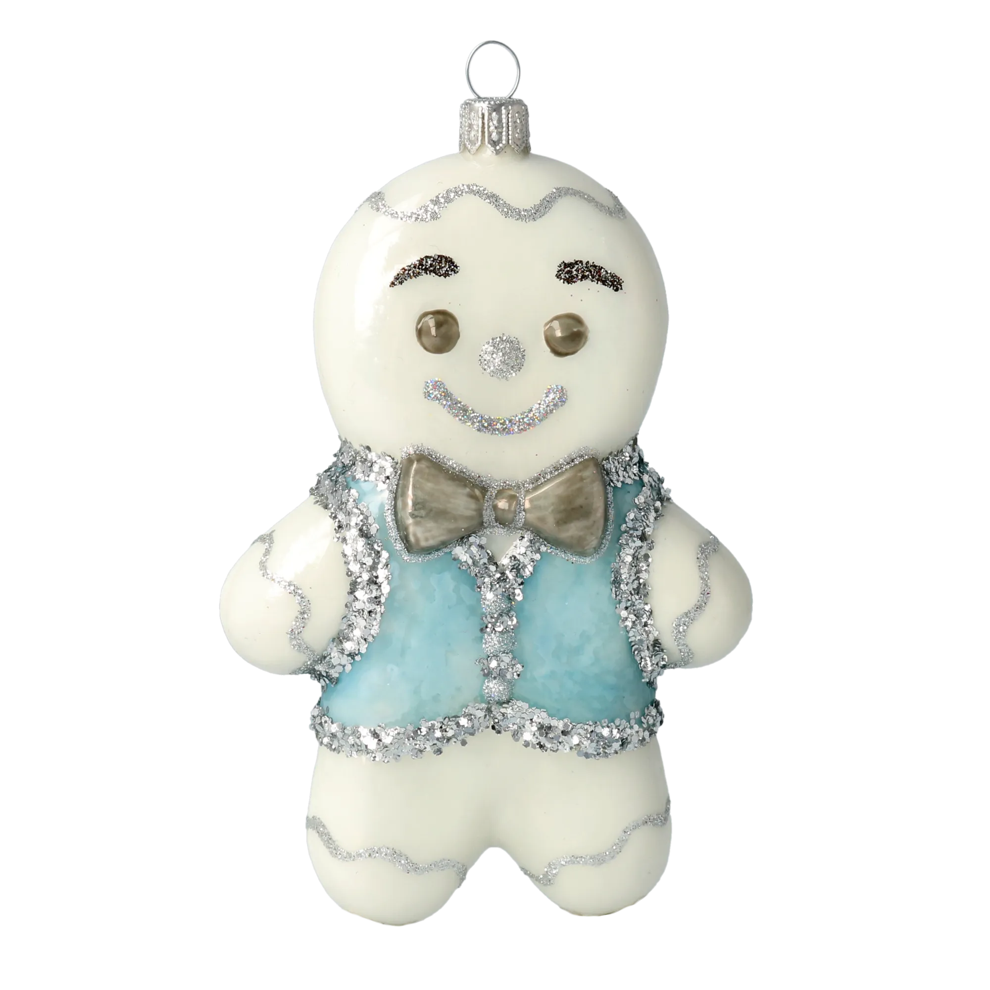 Azure Gingerbread Gentleman Premium christmas glass ornament 2020-466