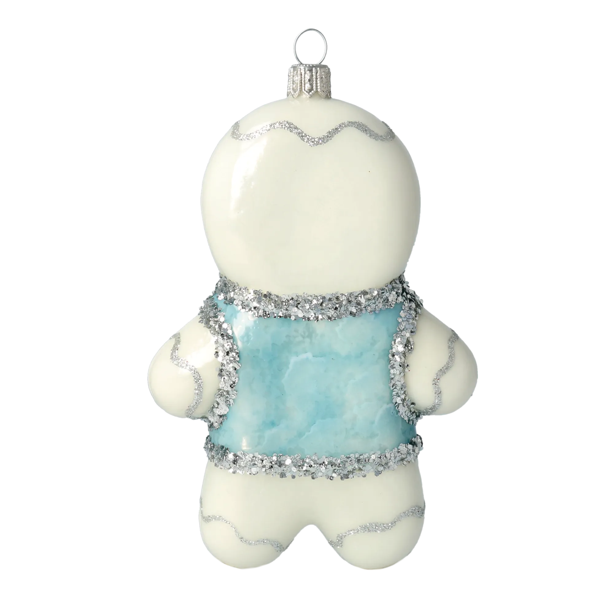 Azure Gingerbread Gentleman Premium christmas glass ornament 2020-466