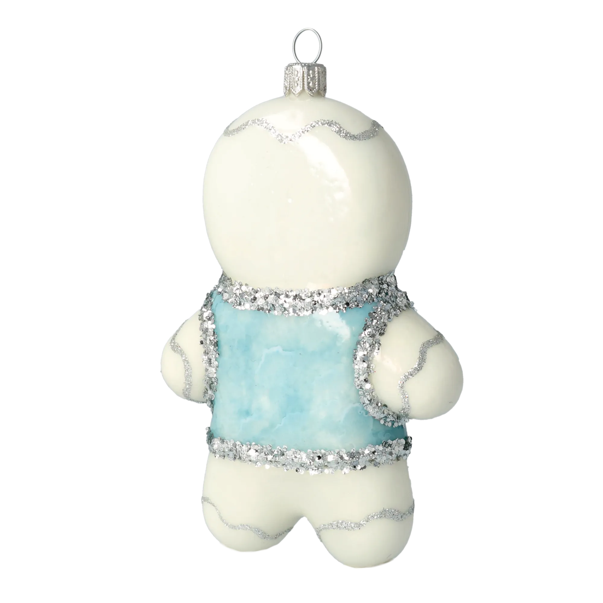 Azure Gingerbread Gentleman Premium christmas glass ornament 2020-466