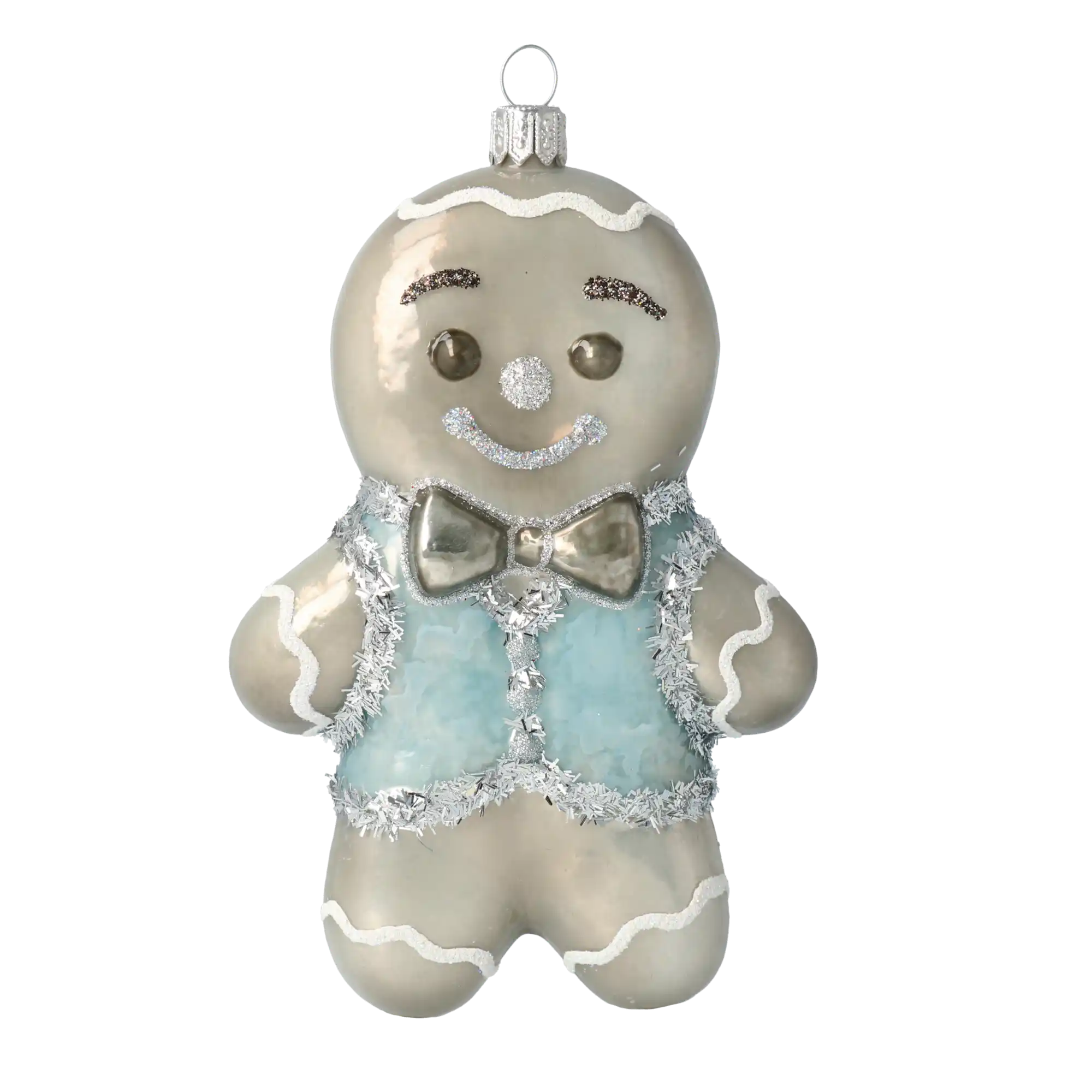 Piernik w błękitnym kubraczku Szklana Ozdoba