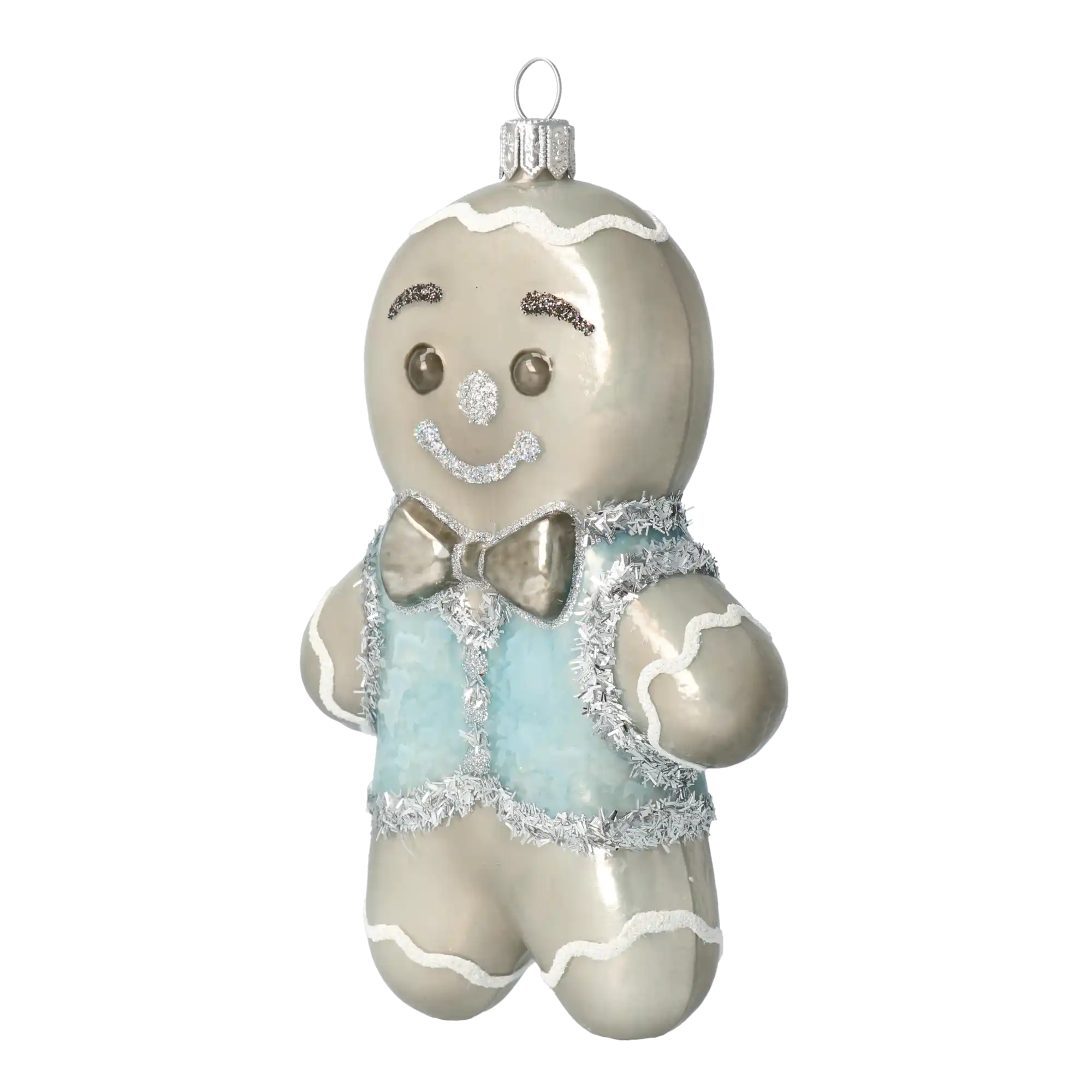 Piernik w błękitnym kubraczku Szklana Ozdoba