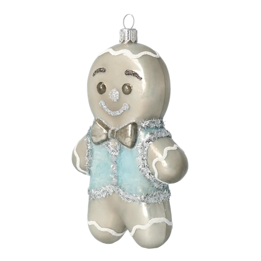 Piernik w błękitnym kubraczku Szklana Ozdoba