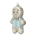 Load image into Gallery viewer, Silver Champagne Gingerbread Premium christmas glass ornament 2020-467
