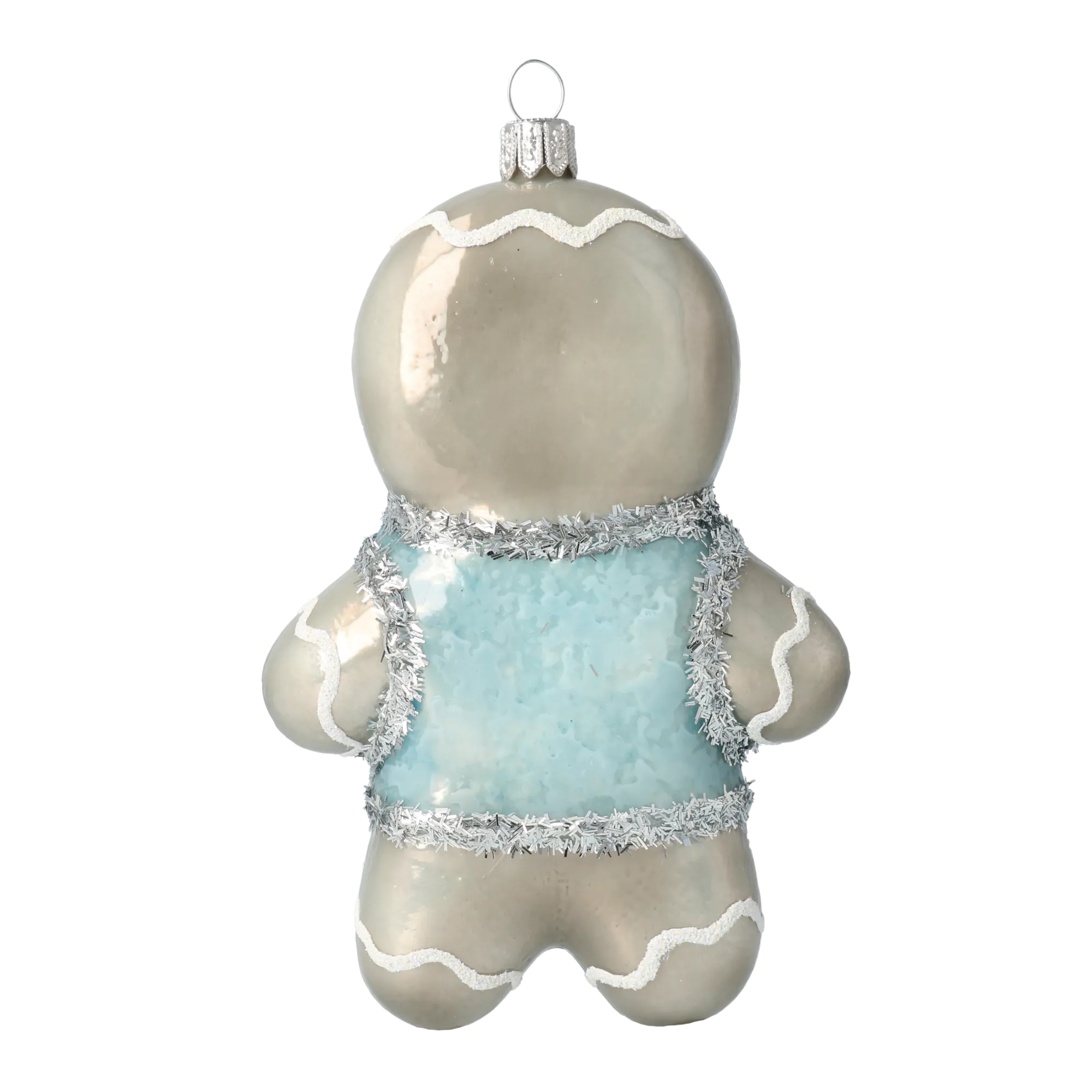 Silver Champagne Gingerbread Premium christmas glass ornament 2020-467