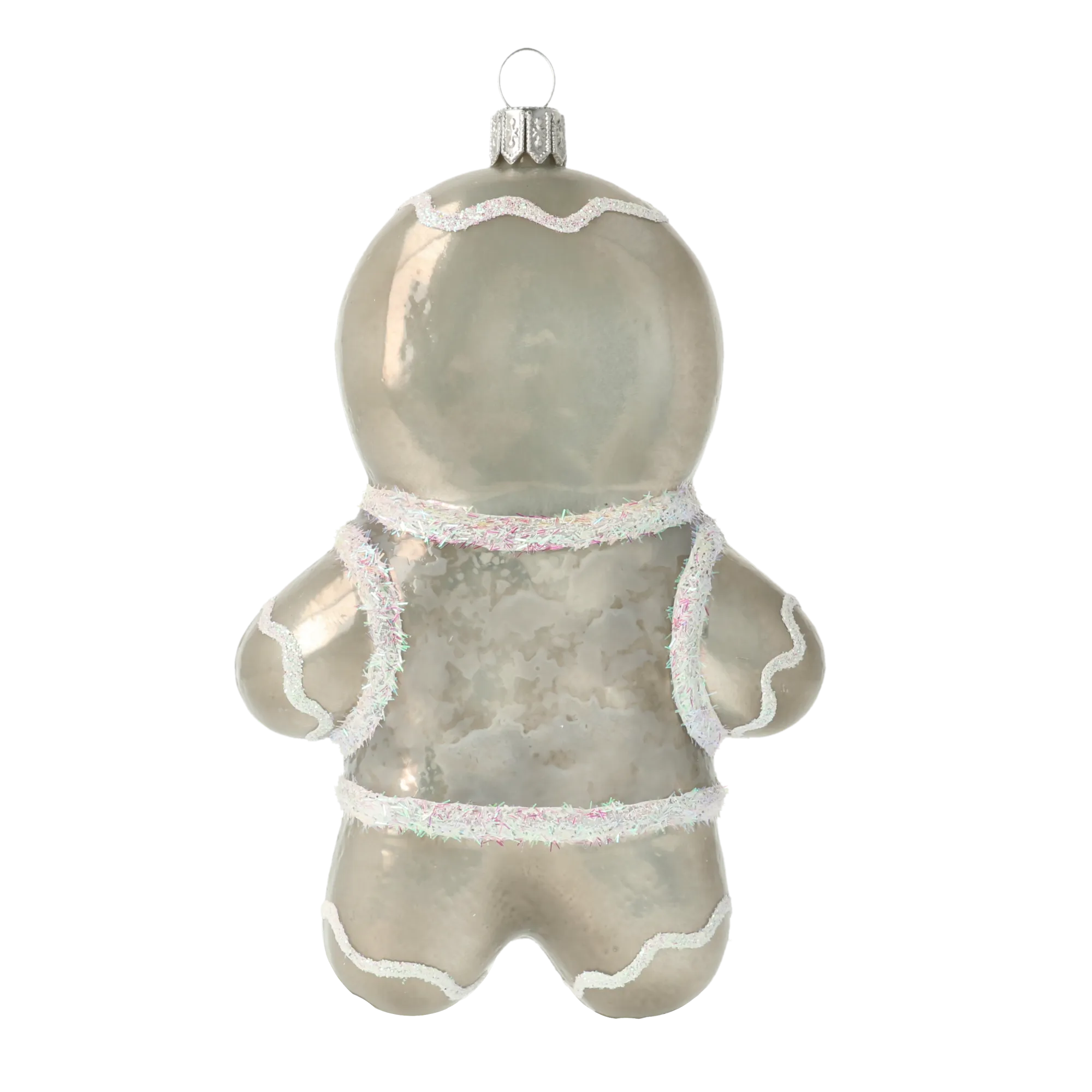 Pearlescent Iced Gingerbread Man Premium christmas glass ornament 2020-468