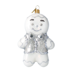 Dapper Silver Guest | Hand-Painted Glass Ornament | Blubom 2020-469
