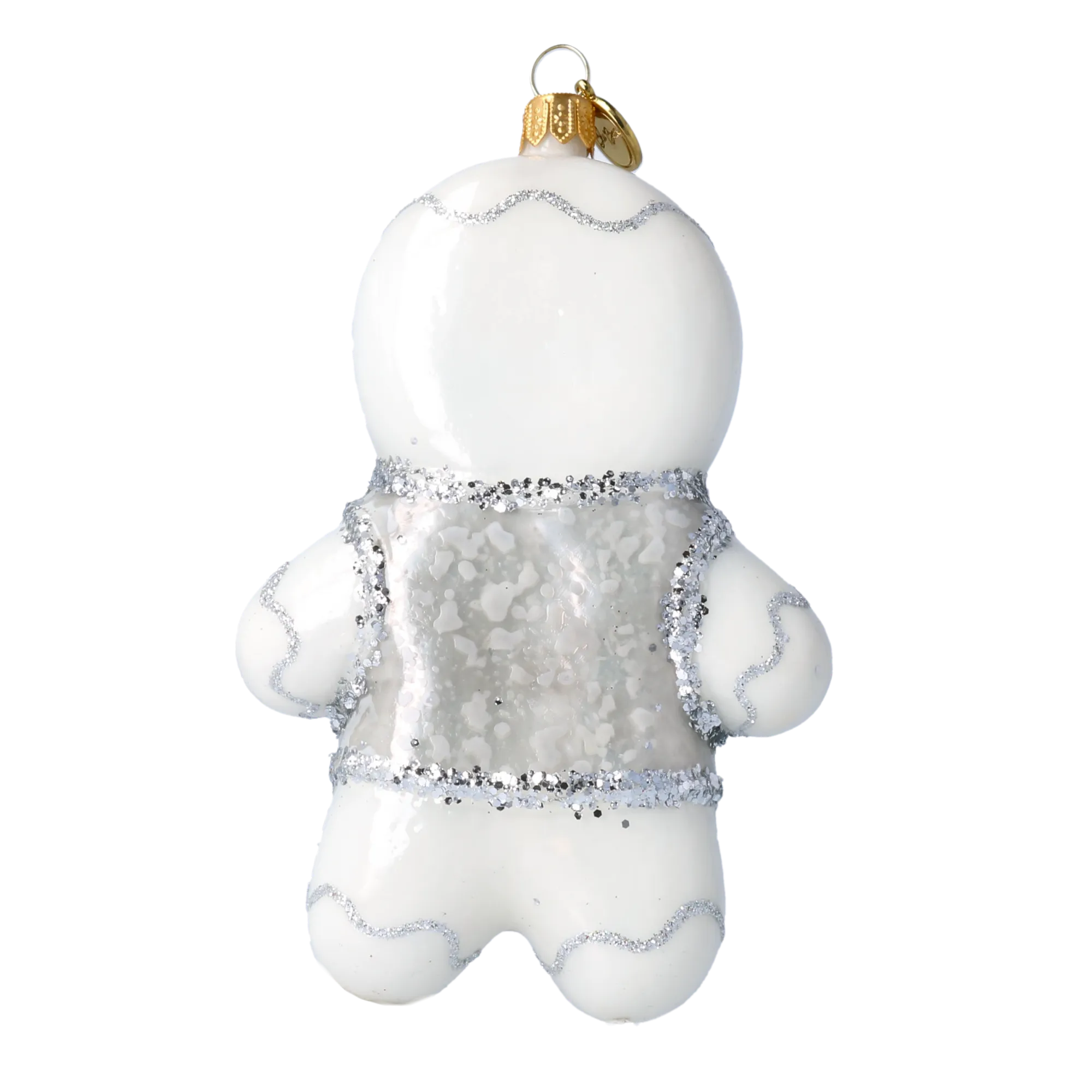 Silver Frosted Gingerbread Premium christmas glass ornament 2020-469