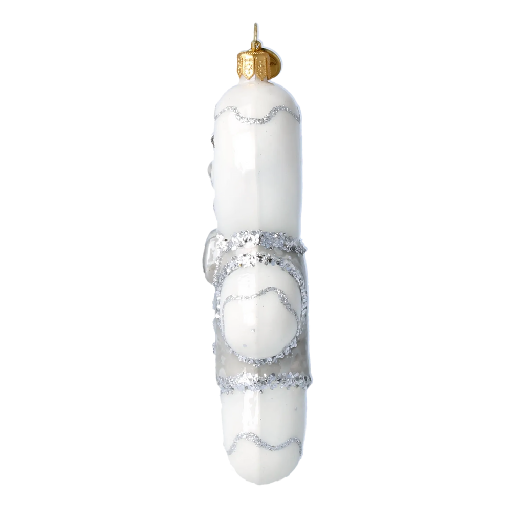 Dapper Silver Guest | Hand-Painted Glass Ornament | Blubom 2020-469