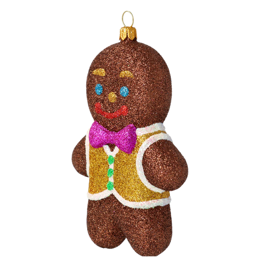 Gilded Gingerbread Gentleman Premium christmas glass ornament 2020-470