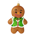 Załaduj obraz do przeglądarki galerii, Christmas Gingerbread Boy. Handmade Glass Christmas ornament. 2020-471
