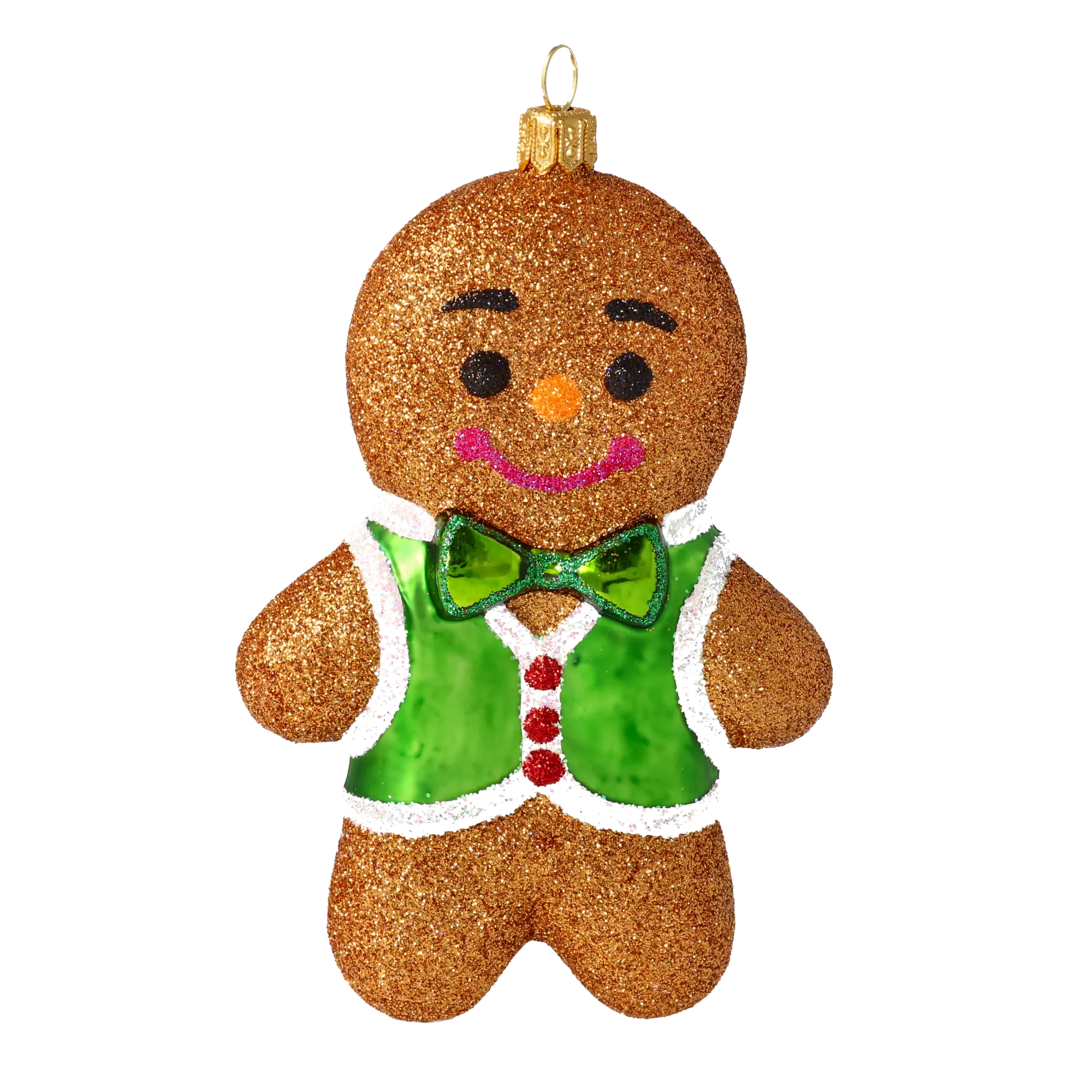 Christmas Gingerbread Boy. Handmade Glass Christmas ornament. 2020-471