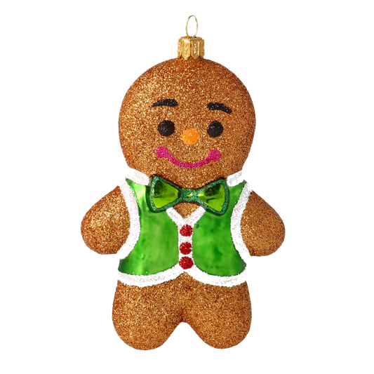 Christmas Gingerbread Boy. Handmade Glass Christmas ornament. 2020-471