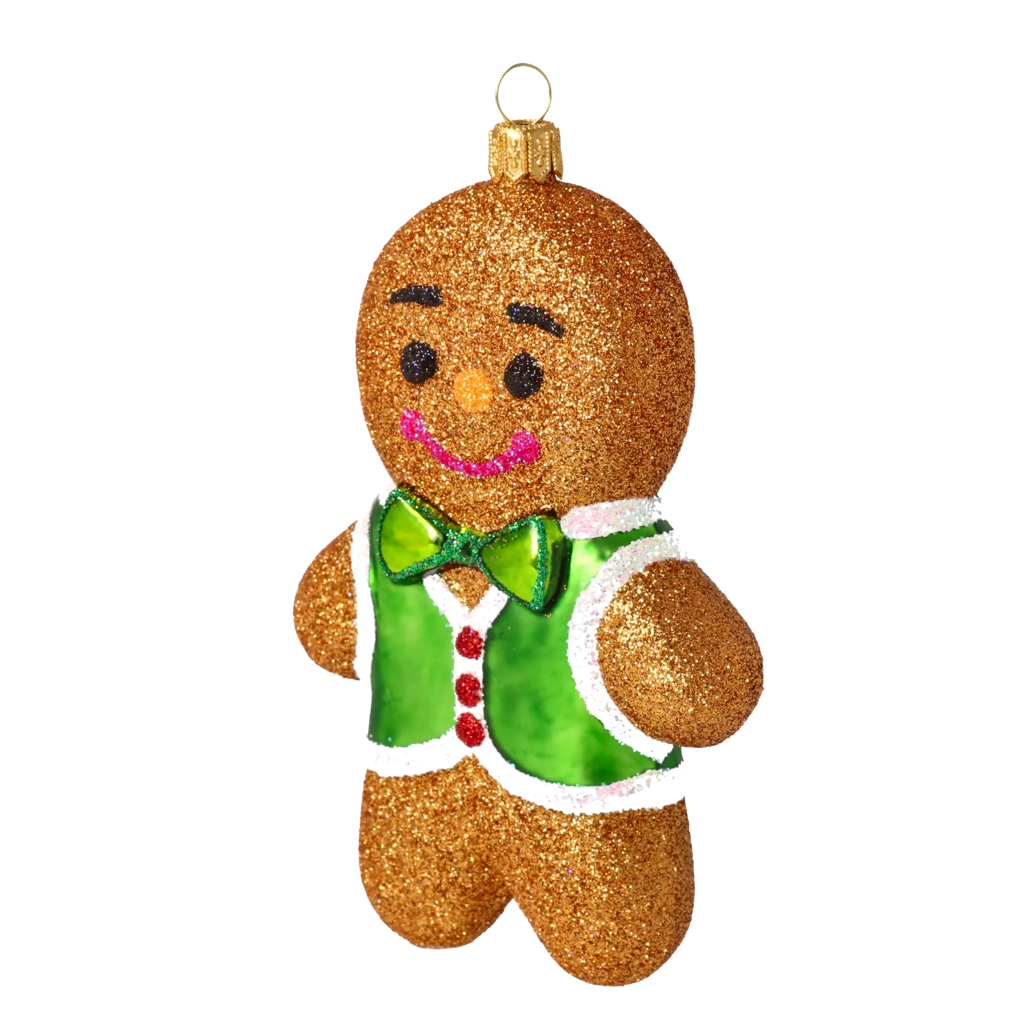 Christmas Gingerbread Boy. Handmade Glass Christmas ornament. 2020-471