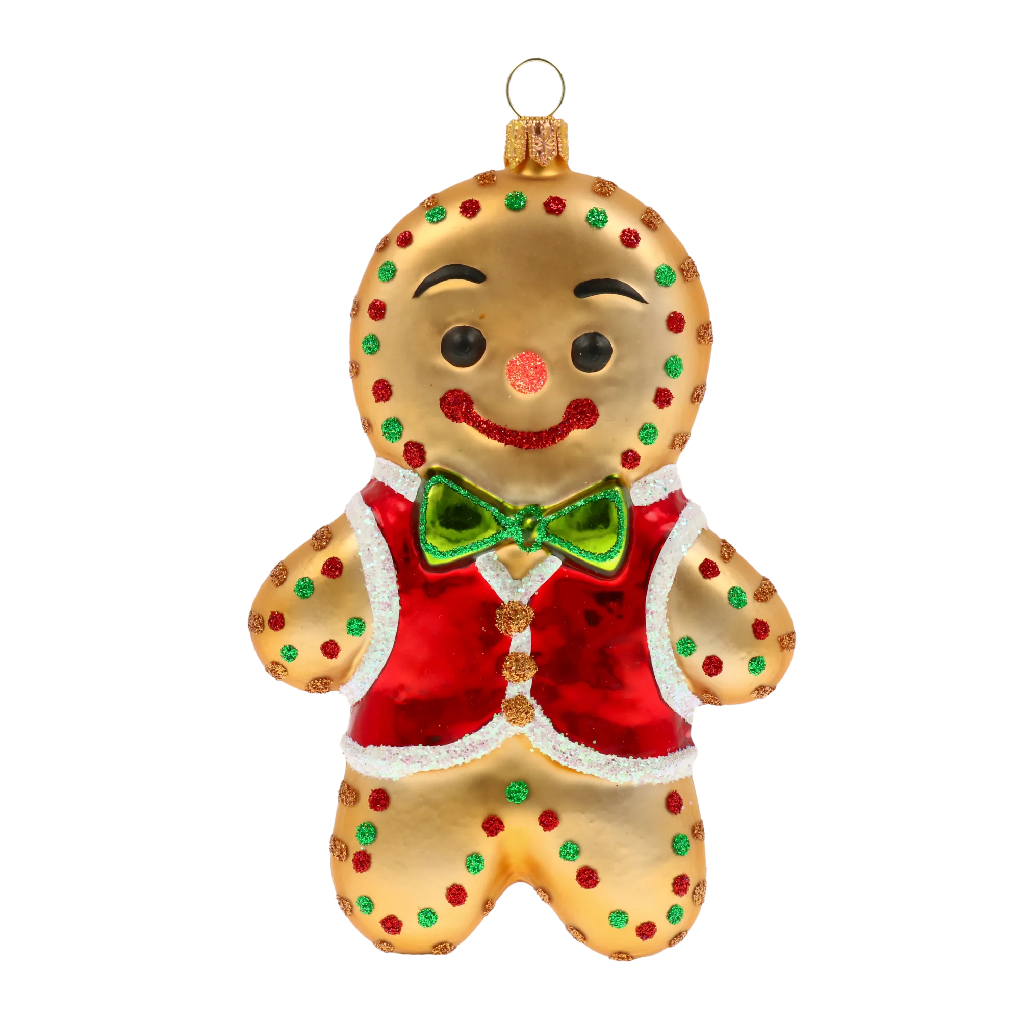 Gingerbread Man. Handmade Glass Christmas ornament. 2020-472