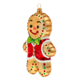 Load image into Gallery viewer, Gingerbread Man. Handmade Glass Christmas ornament. 2020-472
