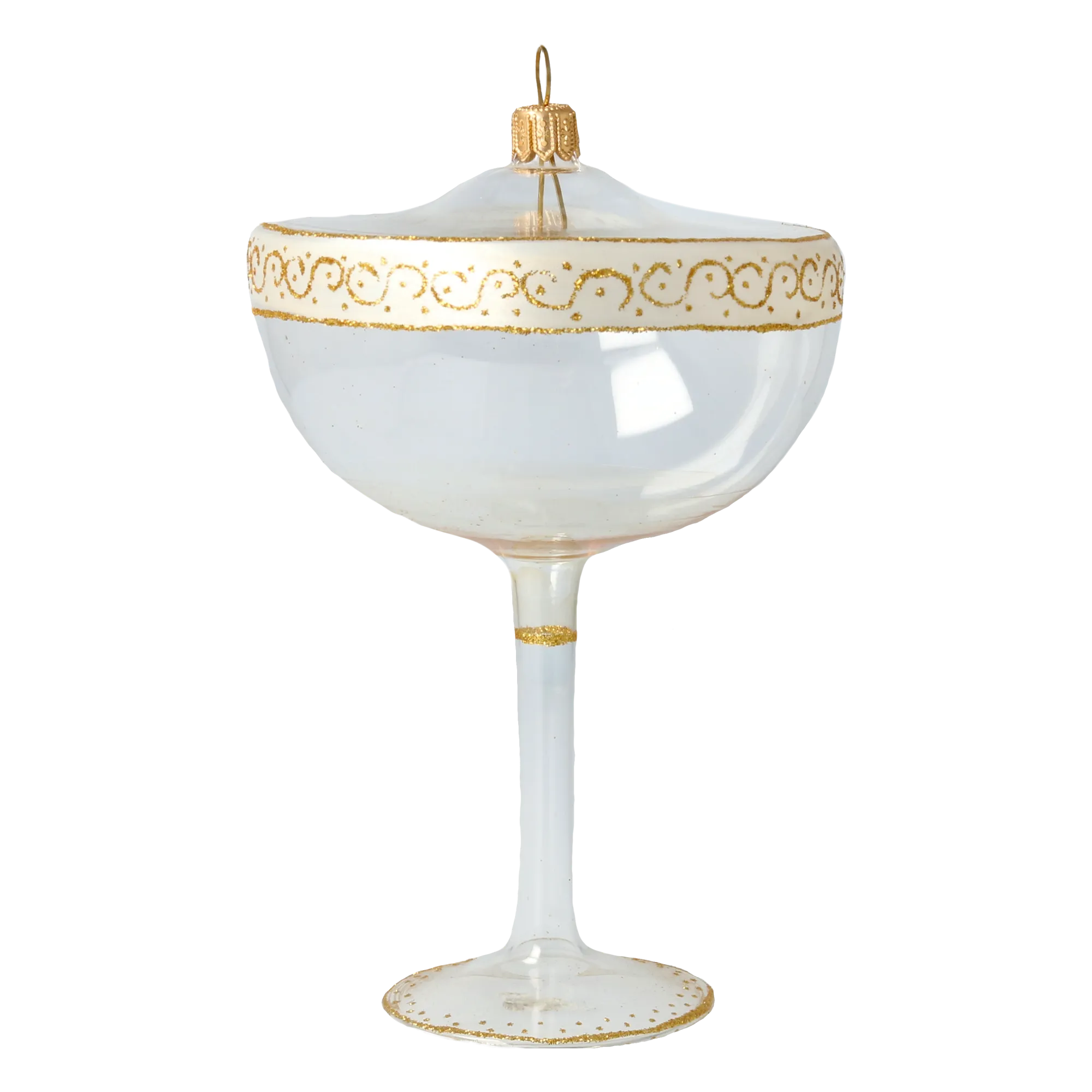 Gilded Champagne Coupe Premium christmas glass ornament 2020-473