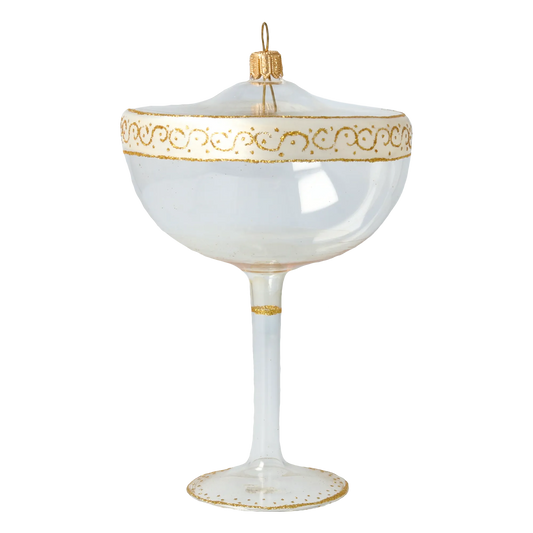 Gilded Champagne Coupe Premium christmas glass ornament 2020-473