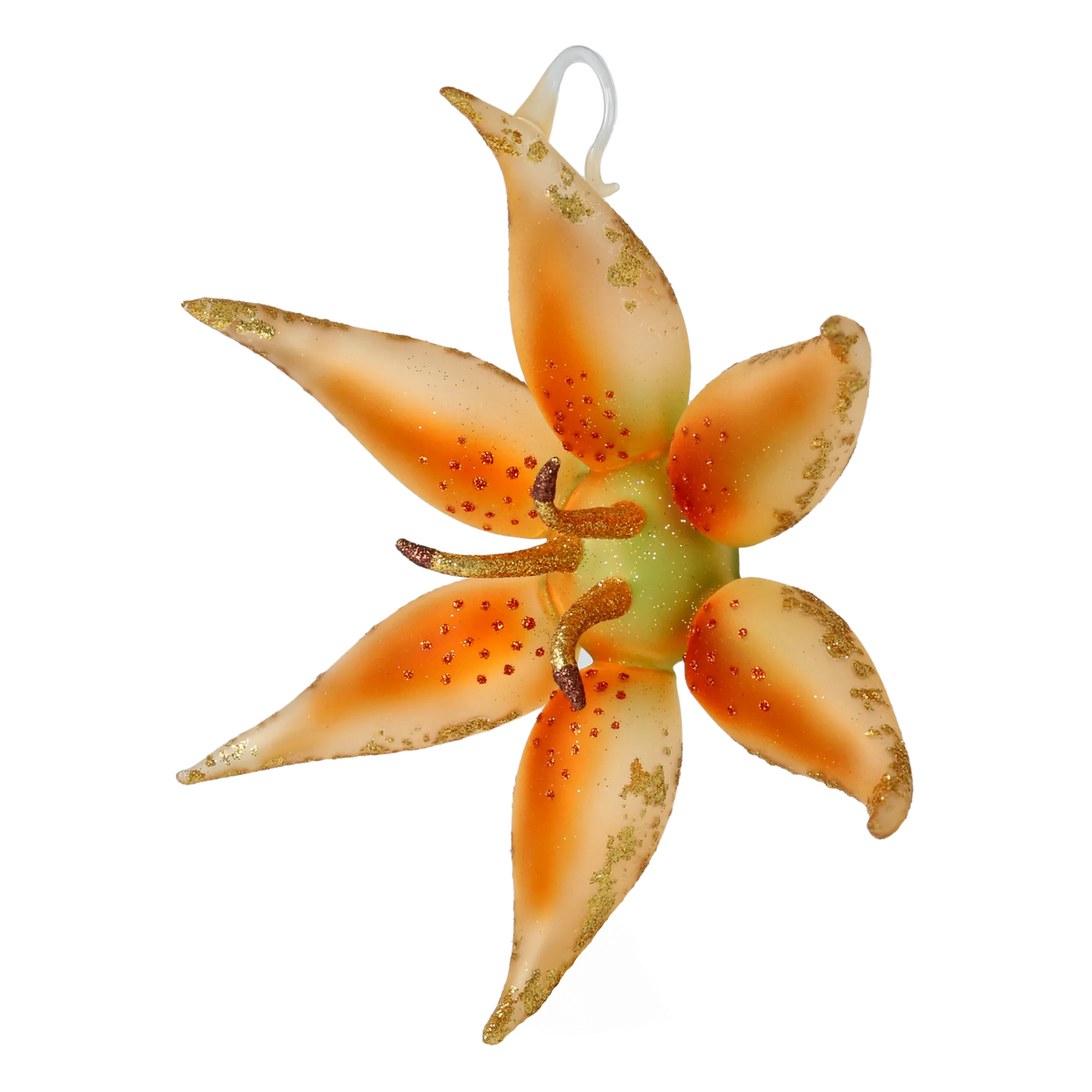 Saffron Ember Petal | Hand-Painted Glass Ornament | Blubom 2020-491