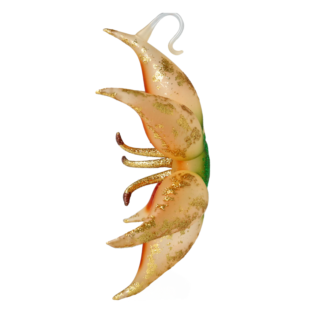 Saffron Ember Petal | Hand-Painted Glass Ornament | Blubom 2020-491