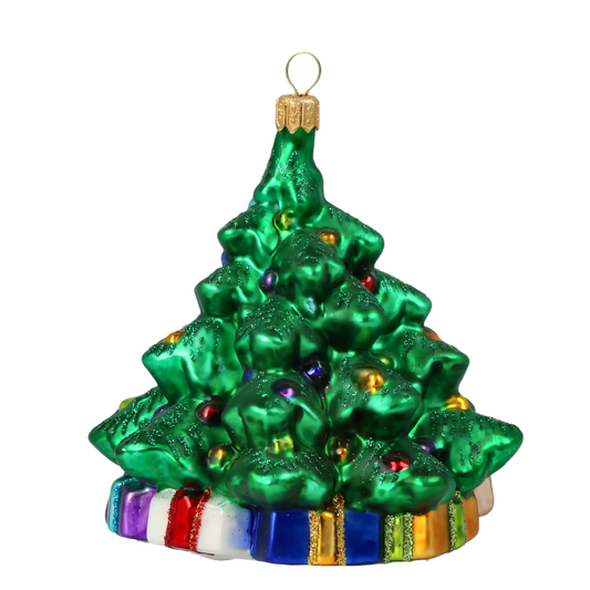 Choinka cała w blasku lampek Szklana Ozdoba