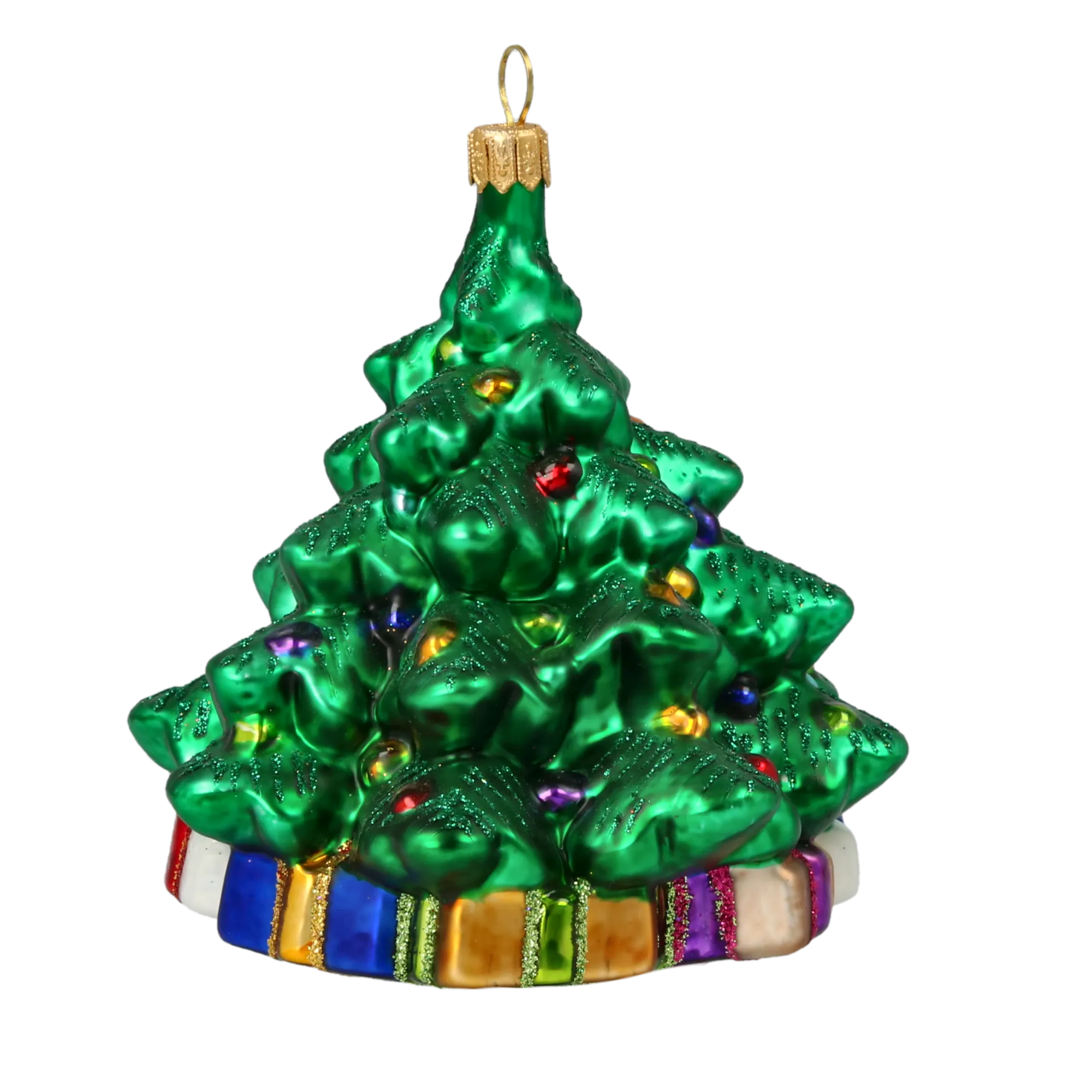 Emerald Fir with Festive Gifts Premium christmas glass ornament 2020-497
