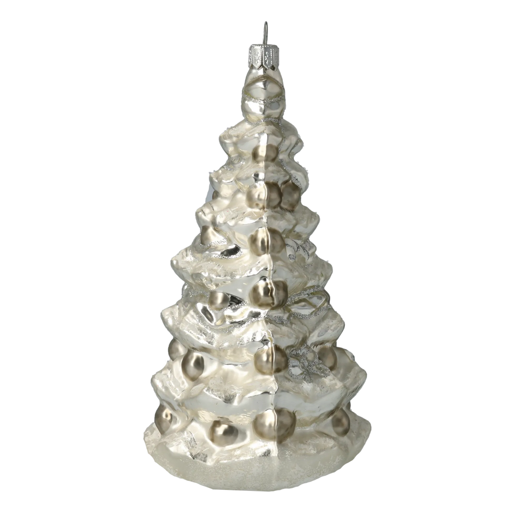 Frostbound Lunar Fir | Hand-Painted Glass Ornament | Blubom 2020-500