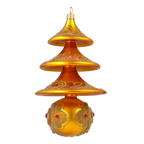 Saffron Meridian Solstice | Hand-Painted Glass Ornament | Blubom 2020-503