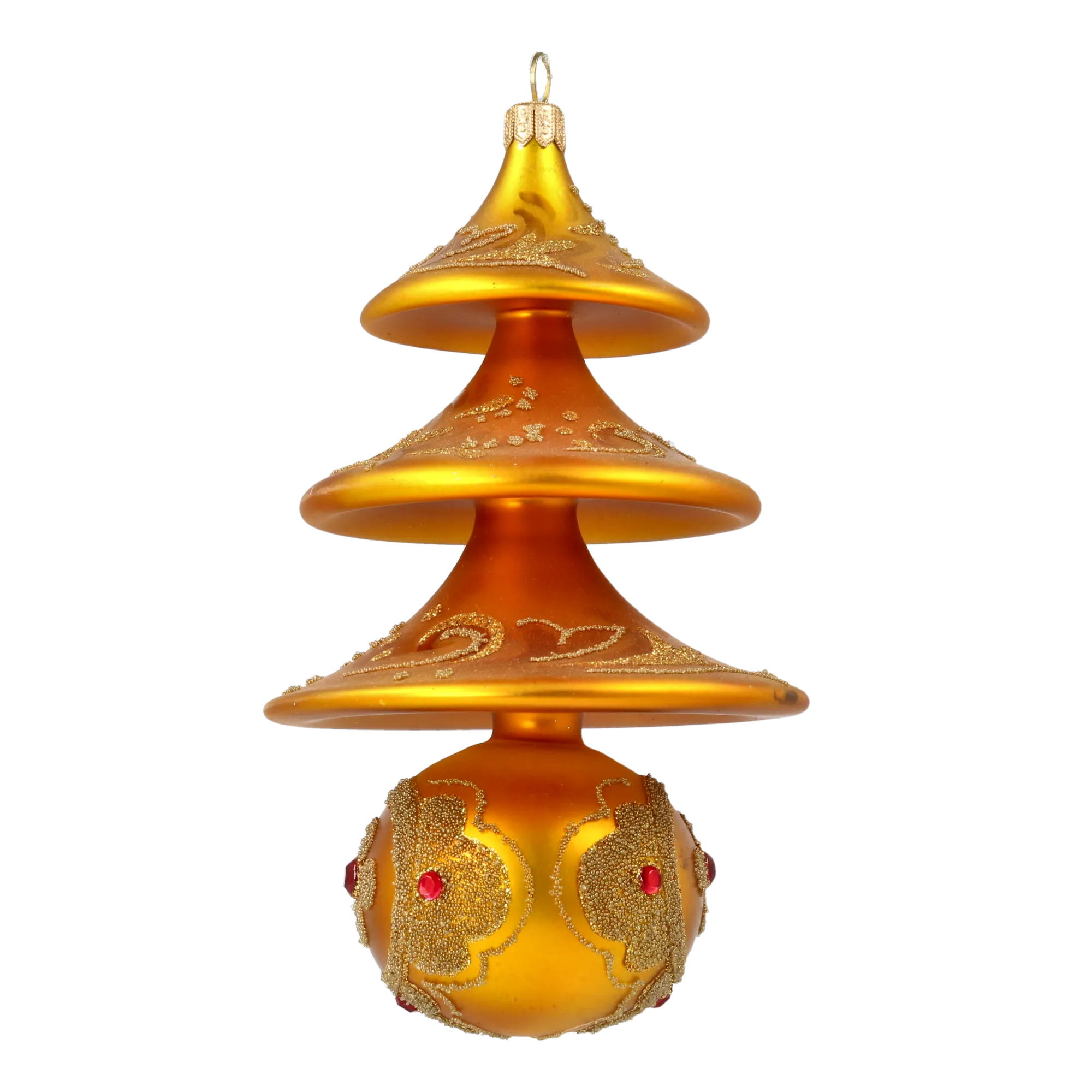 Golden Glimmer Tree  Handmade Glass Christmas ornament free blown 2020-503