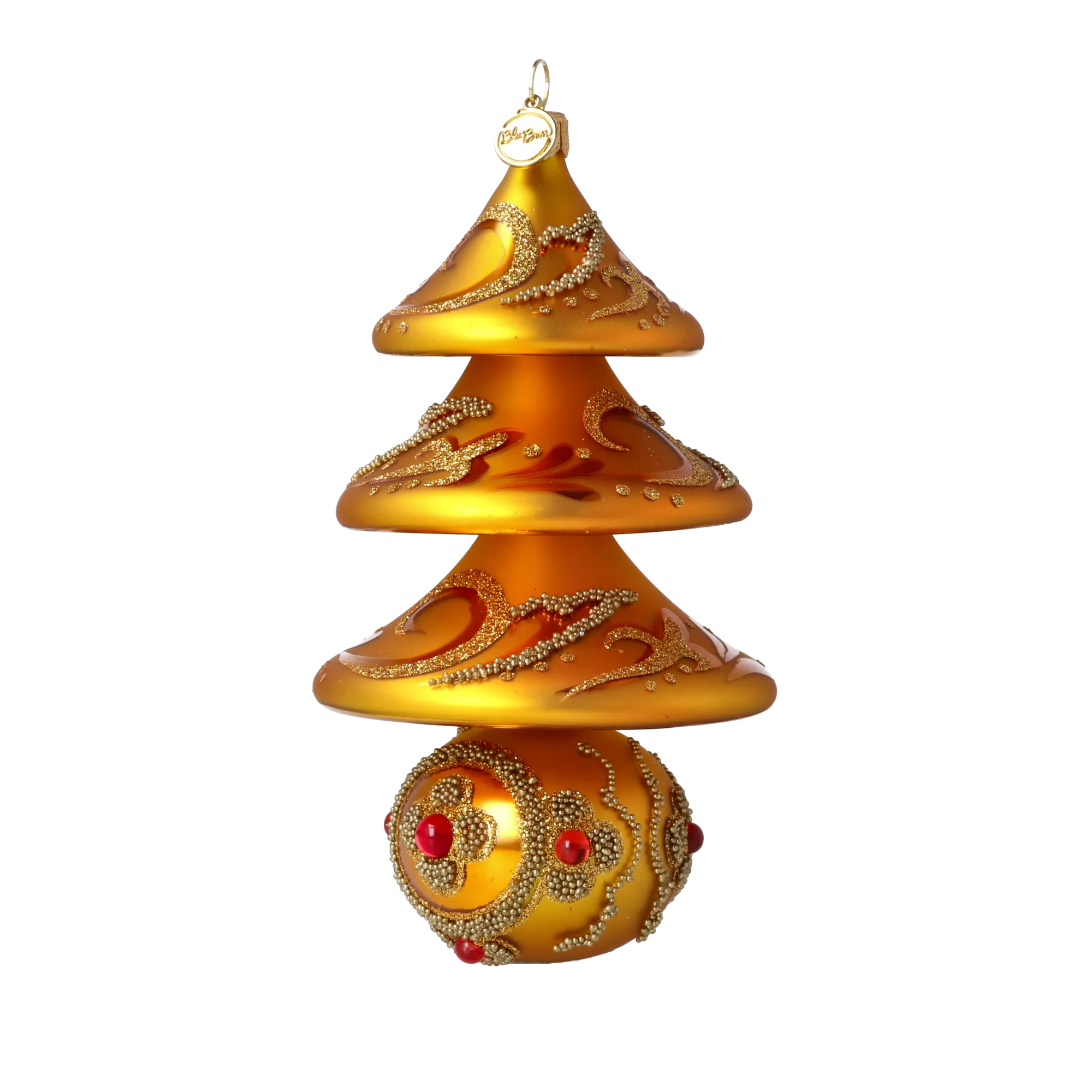 Saffron Meridian Solstice | Hand-Painted Glass Ornament | Blubom 2020-503