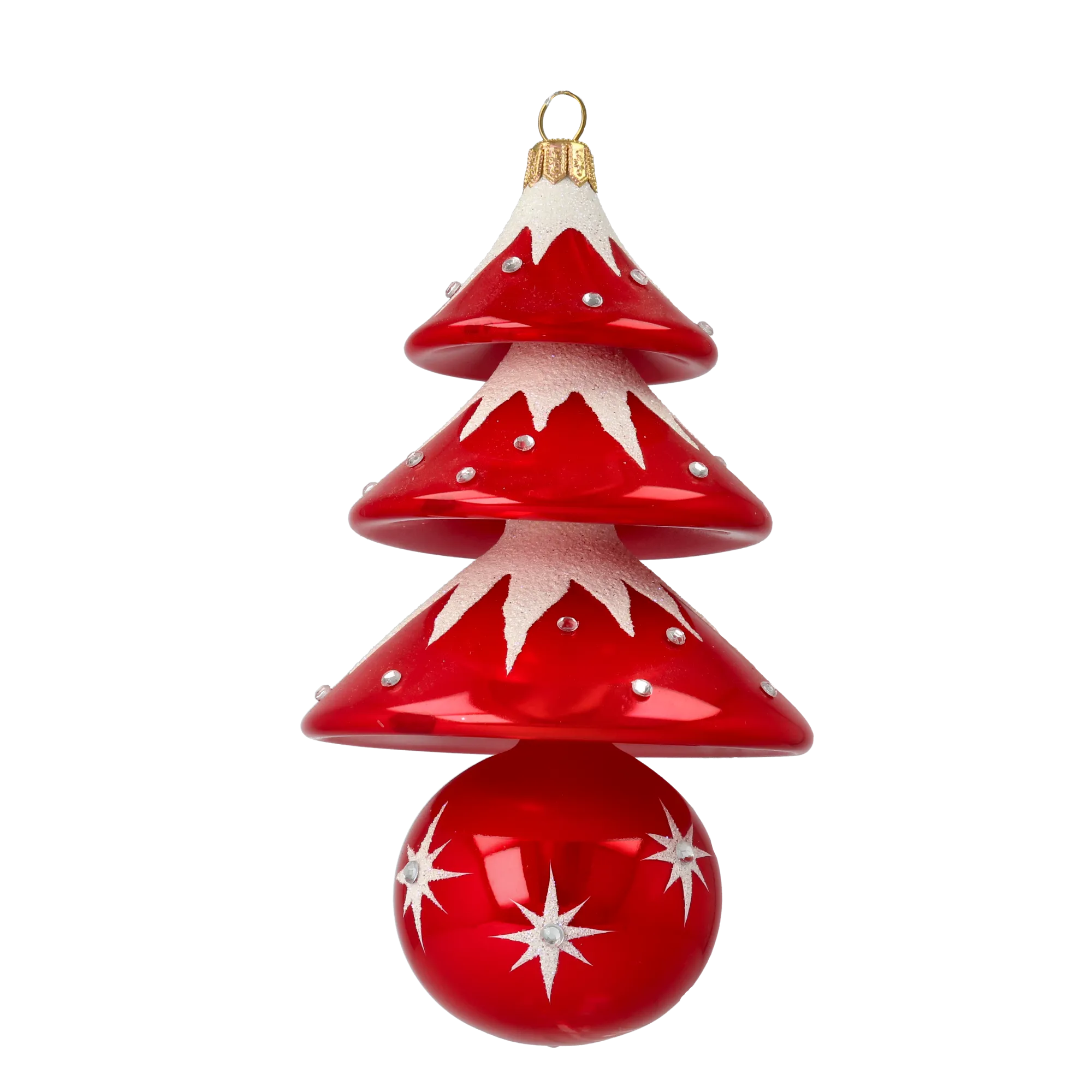 Snowcap Sparkle Tree Handmade Glass Christmas ornament 2020-504
