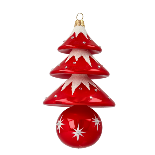Snowcap Sparkle Tree Handmade Glass Christmas ornament 2020-504