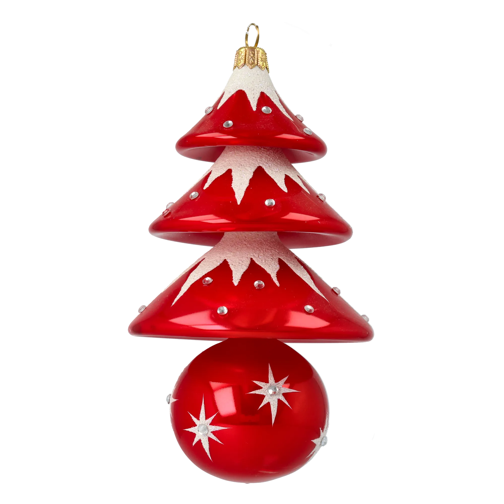 Snowcap Sparkle Tree Handmade Glass Christmas ornament 2020-504