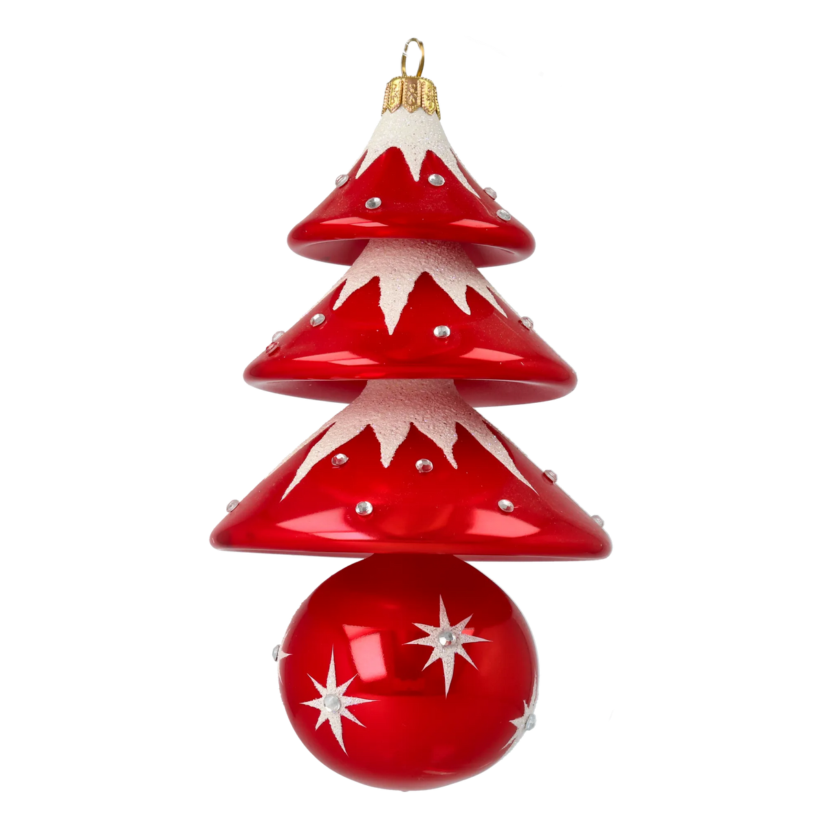 Scarlet Winter Sovereign | Hand-Painted Glass Ornament | Blubom 2020-504