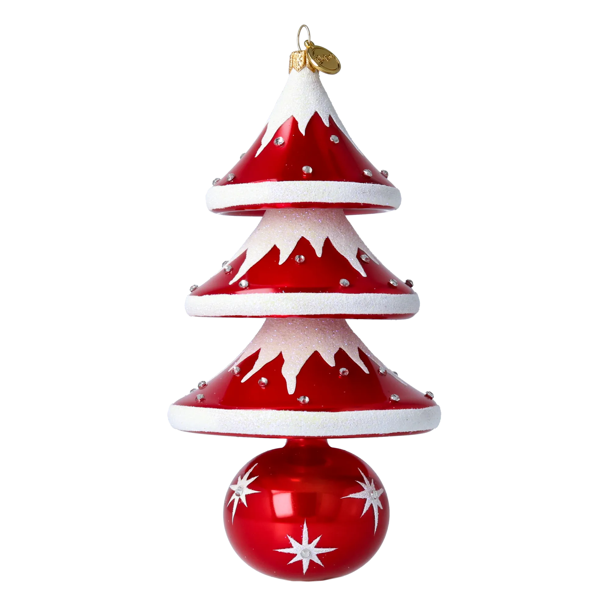 Snowcap Sparkle Tree Handmade Glass Christmas ornament 2020-504