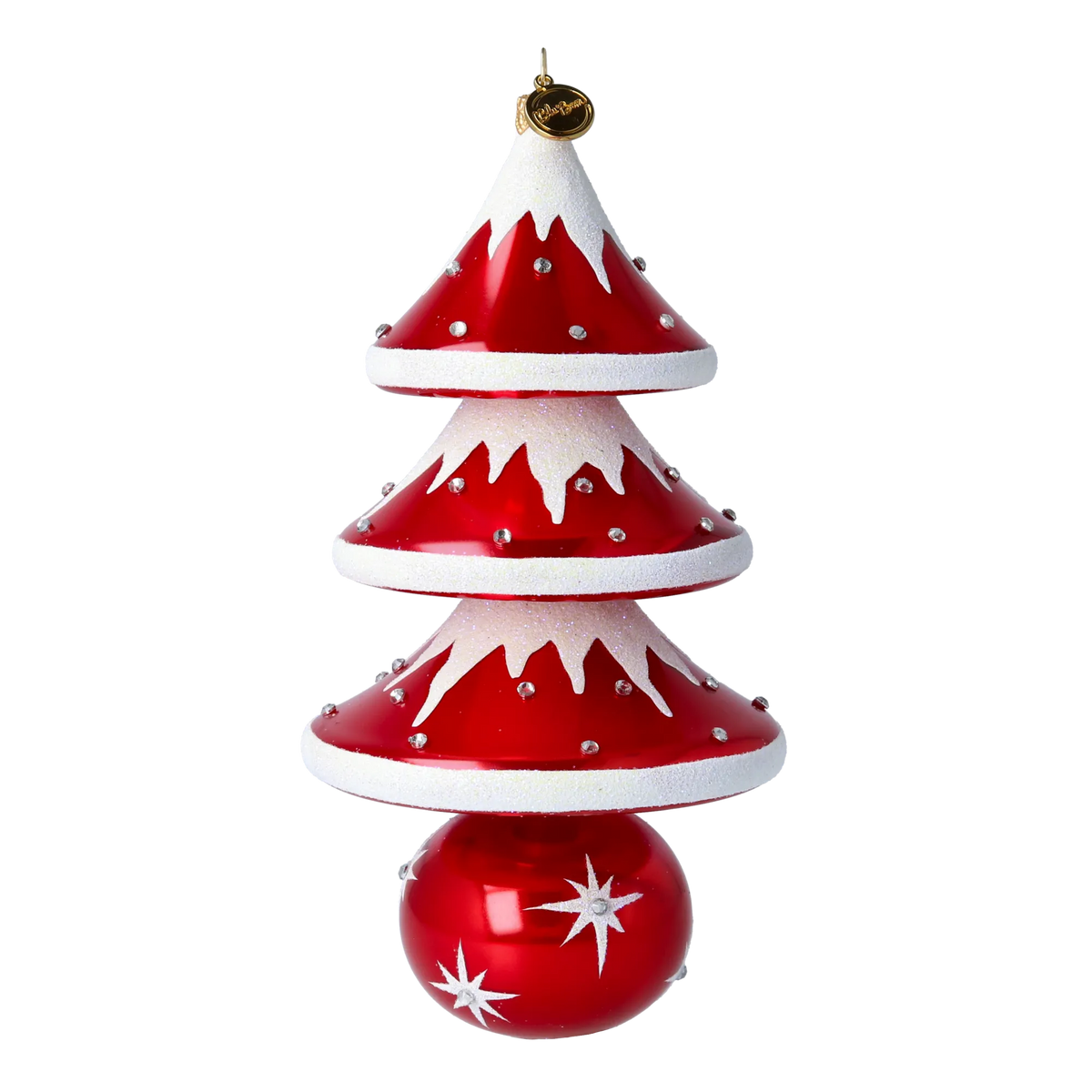 Scarlet Winter Sovereign | Hand-Painted Glass Ornament | Blubom 2020-504