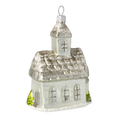 Załaduj obraz do przeglądarki galerii, Srebrny Ośnieżony Kościół Szklana Ozdoba
