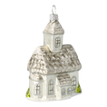 Załaduj obraz do przeglądarki galerii, Srebrny Ośnieżony Kościół Szklana Ozdoba
