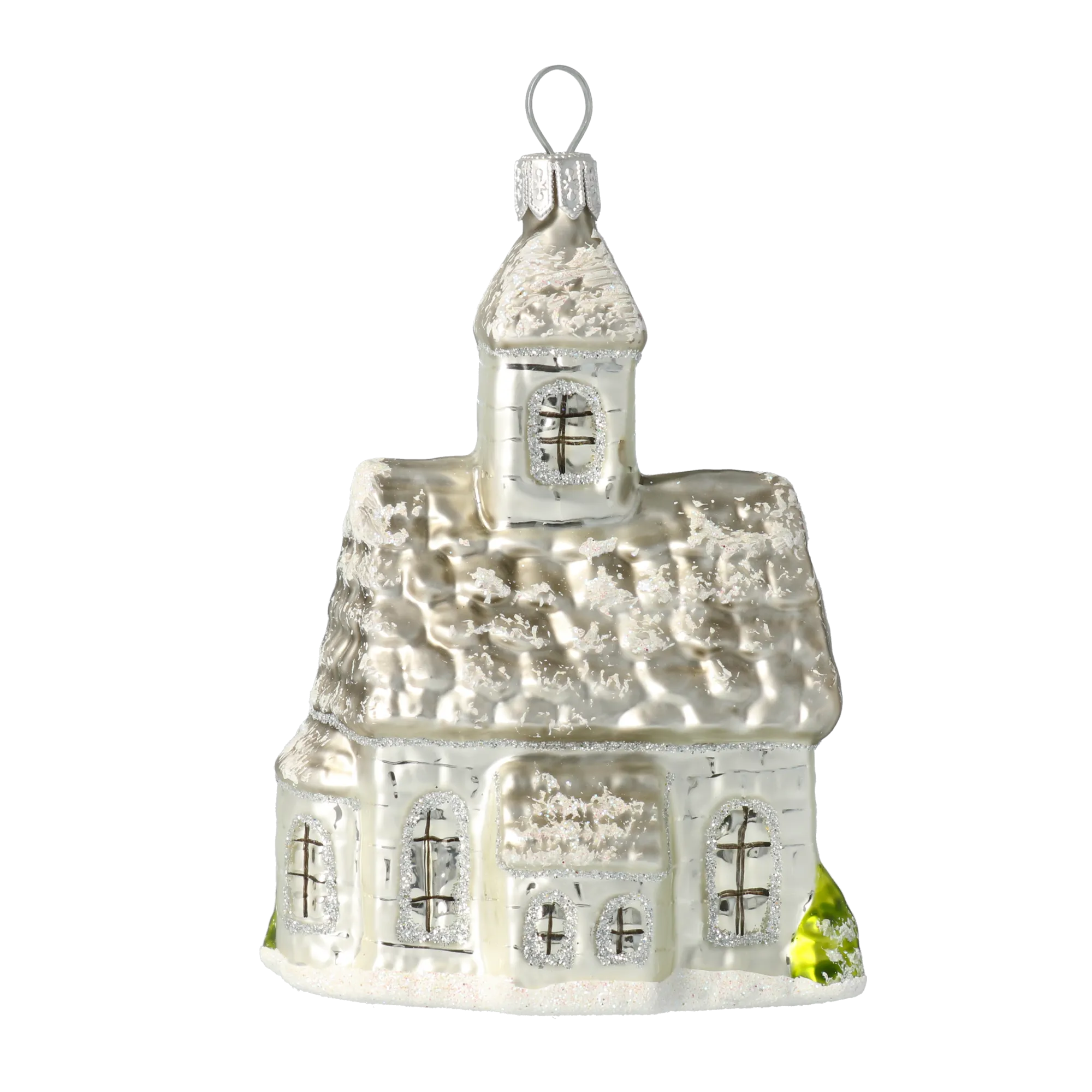 Frosted Pearl Chapel Premium christmas glass ornament 2020-515