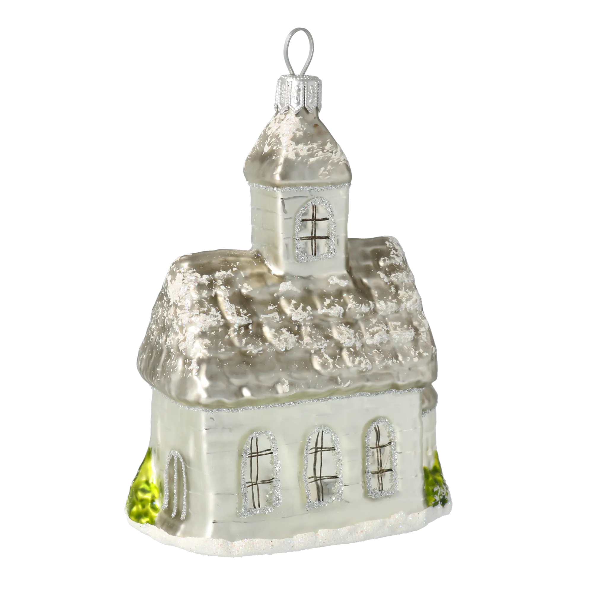 Frosted Pearl Chapel Premium christmas glass ornament 2020-515